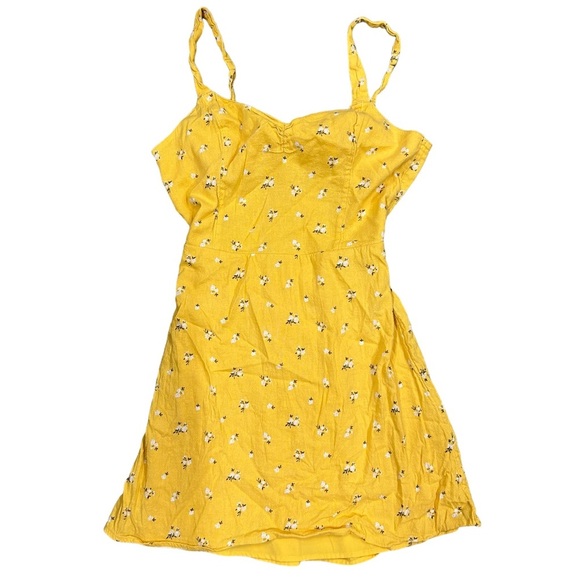 Hollister Dresses & Skirts - Hollister Yellow Floral Dress Women’s Size Medium EUC TieBack Sundress